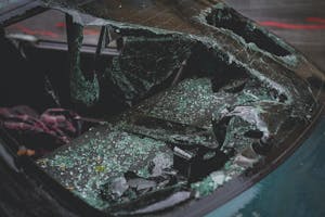 A Broken Windshield of a Car